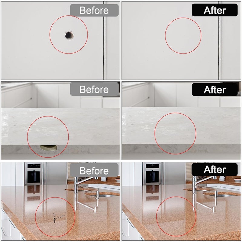 LANBOKIT Tile, Granite and Marble Repair Kit(Color Match), 3.7 OZ Tub and Fiberglass Shower Repair Kit with Strong Adhesion, Porcelain Stone Repair Kit for Cracks, Holes, Chips, Scratches, Dents - Image 3